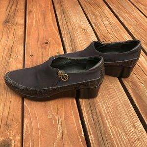 Donald Pliner Micro Fiber Croc Embossed Wedge Shoe